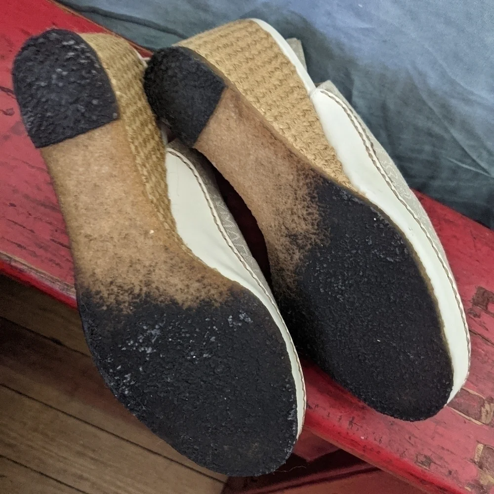 MARC by Marc Jacobs Monogram Fabric Wedge 40 Woven Jute espadrille Slingback